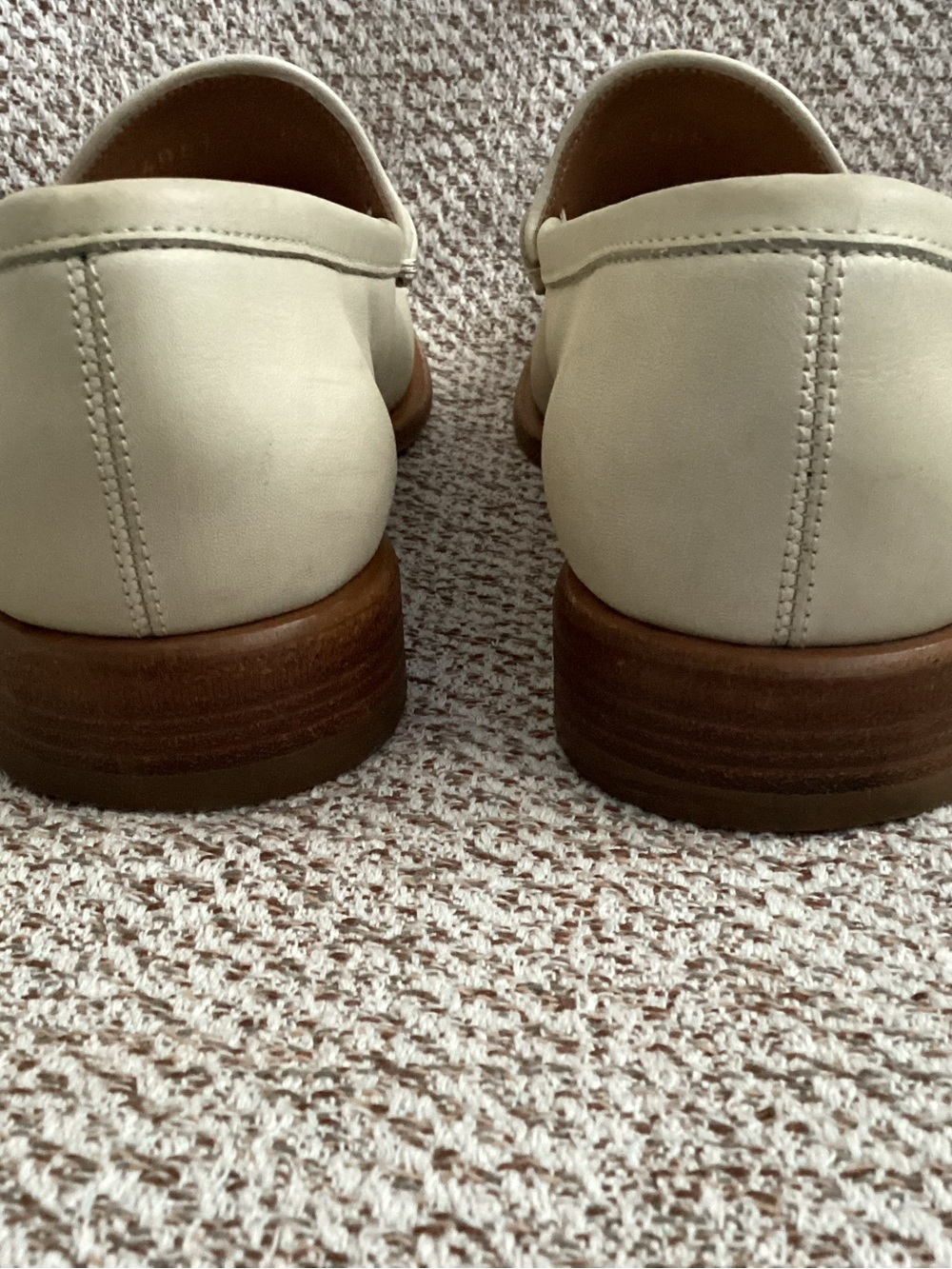 Salvatore Ferragamo Leather Cream Loafers, Size 6.5 - Picture 5 of 12